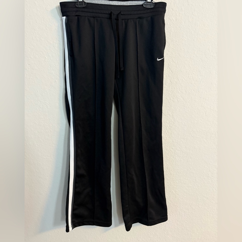 Vintage Nike Black and White Striped Orange Tag Track Pants Athletic Dept